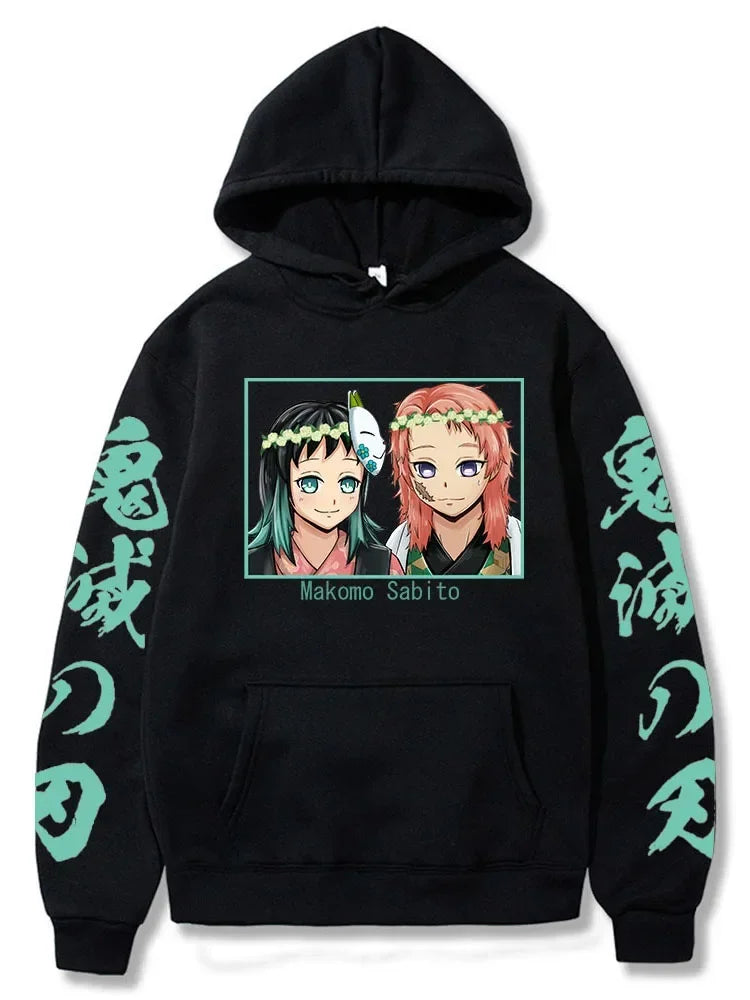 Demon Slayer Graphic Hoodie — Y2K Harajuku Streetwear