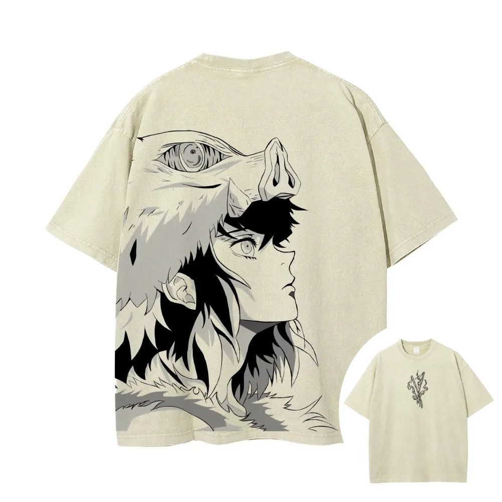 Demon Slayer Inosuke Washed T-Shirt