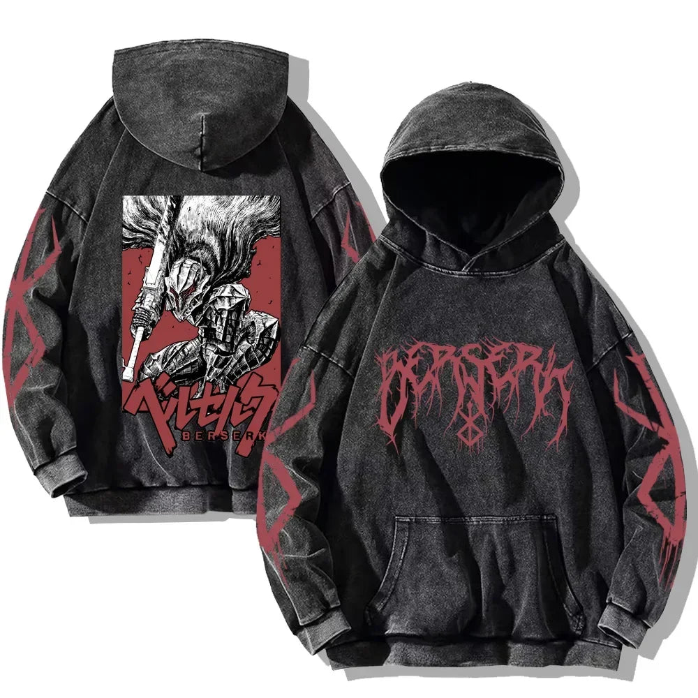 Vintage Anime Washed Hoodie — Oversized Streetwear