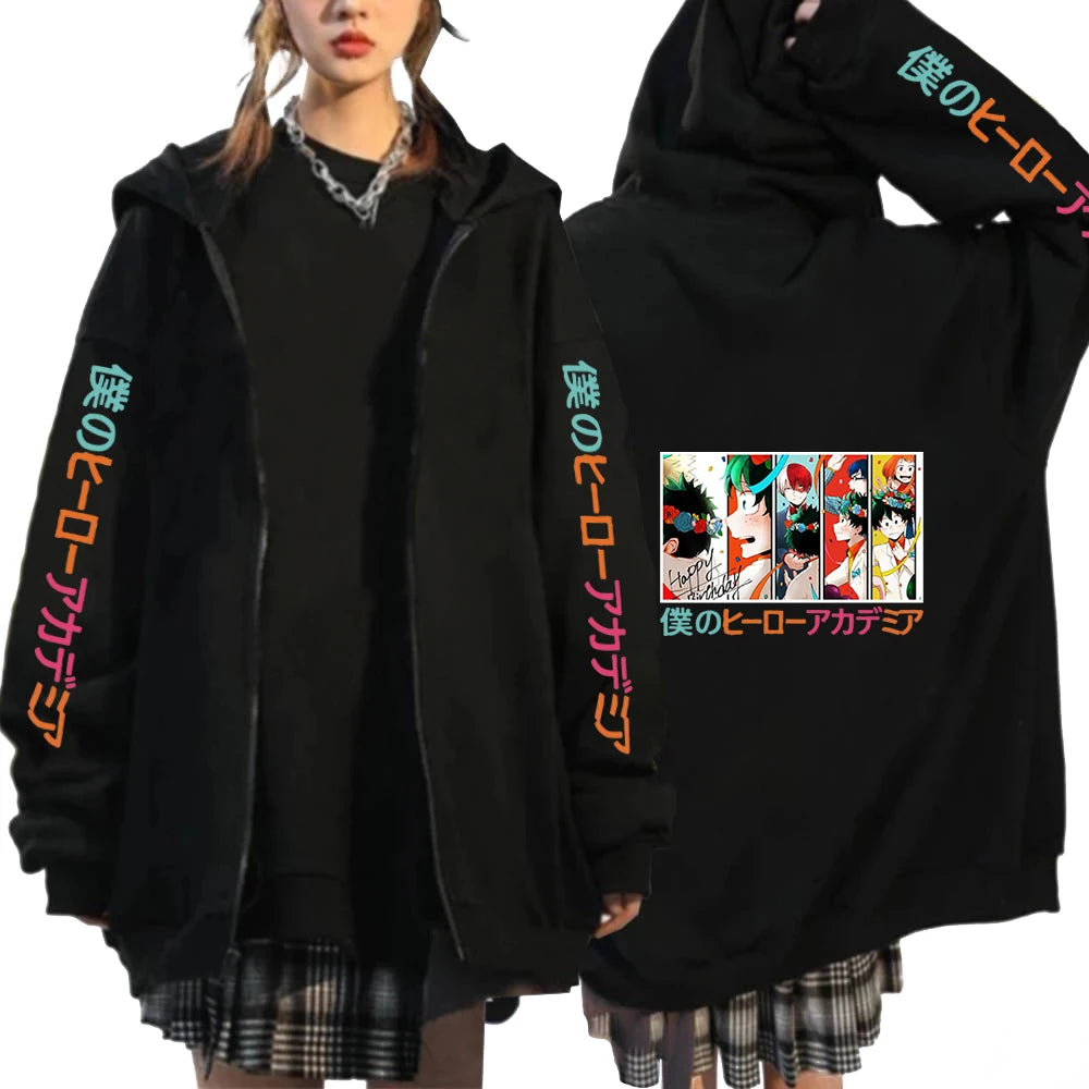 My Hero Academia Graphic Hoodie — Todoroki, Bakugo & Deku