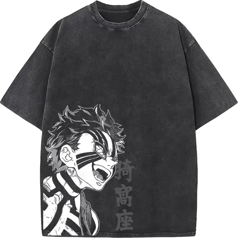 Demon Slayer Graphic Washed T-Shirt — Summer Streetwear 2026