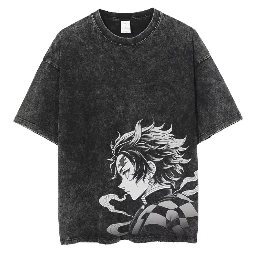 Demon Slayer Graphic Washed T-Shirt — Summer Streetwear 2026