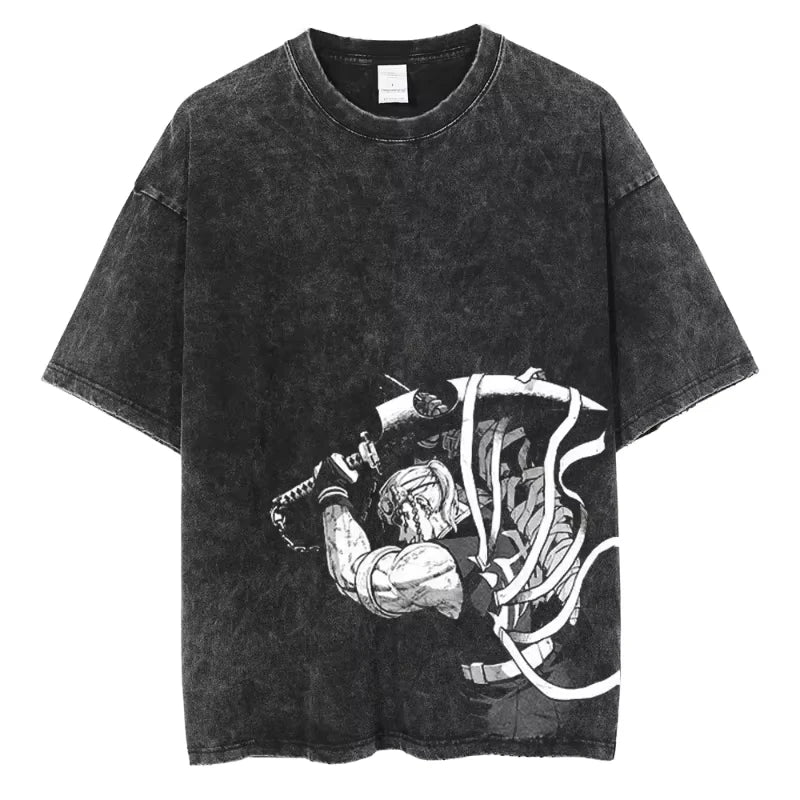Demon Slayer Graphic Washed T-Shirt — Summer Streetwear 2026