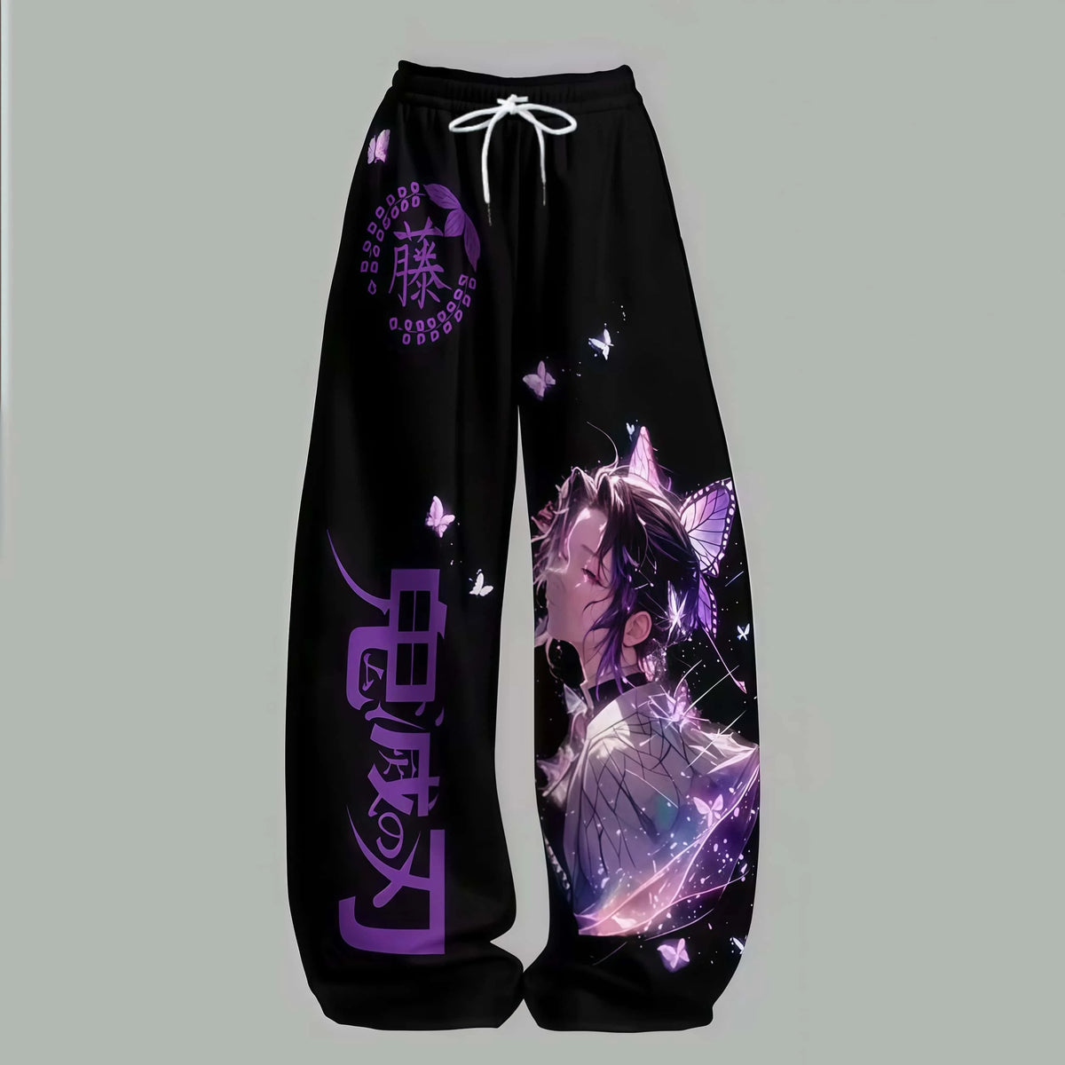 Demon Slayer Wide Leg Pants — Anime Print Casual Streetwear