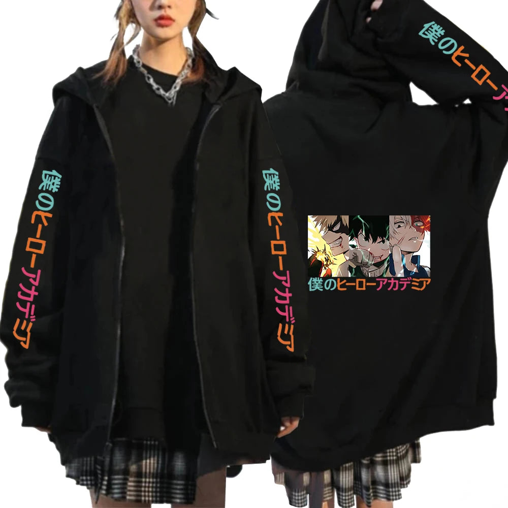 My Hero Academia Graphic Hoodie — Todoroki, Bakugo & Deku
