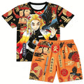 Demon Slayer Doma Red Splatter Loungewear Set — T-Shirt & Shorts