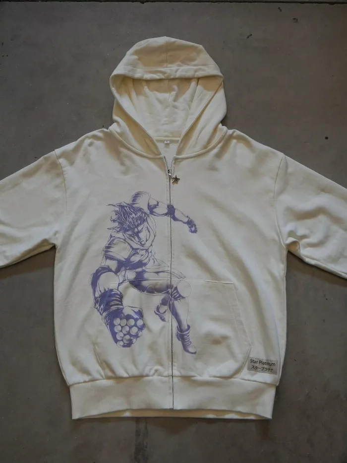 JoJo's Bizarre Adventure Star Platinum Zip-Up Hoodie